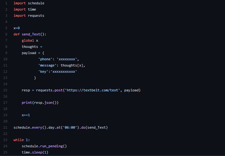 Automatic text sender code graphic